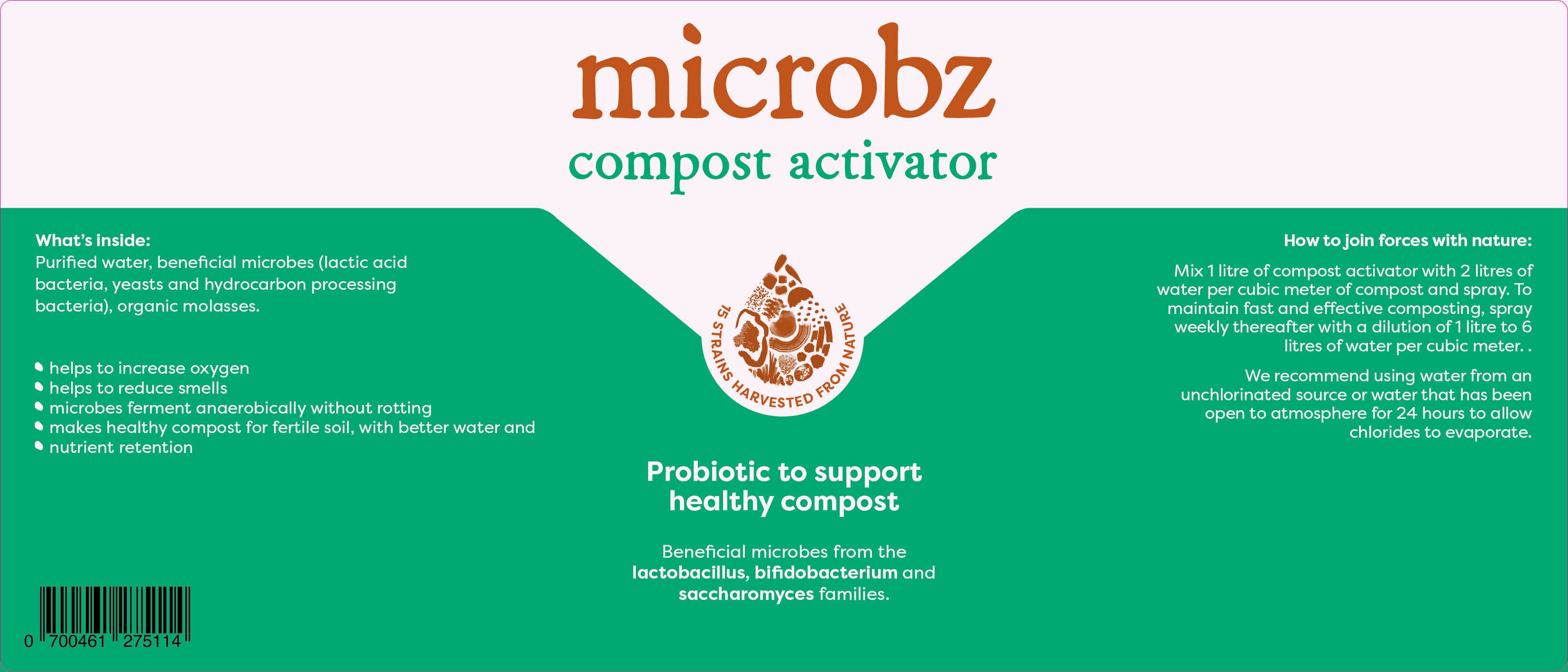 microbz compost activator label