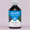 bottle of microbz surface cleaner living liquid probiotic for cleaning surfaces and glass