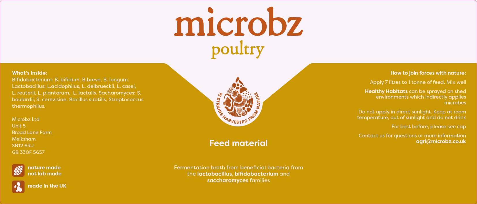 Poultry feed material label