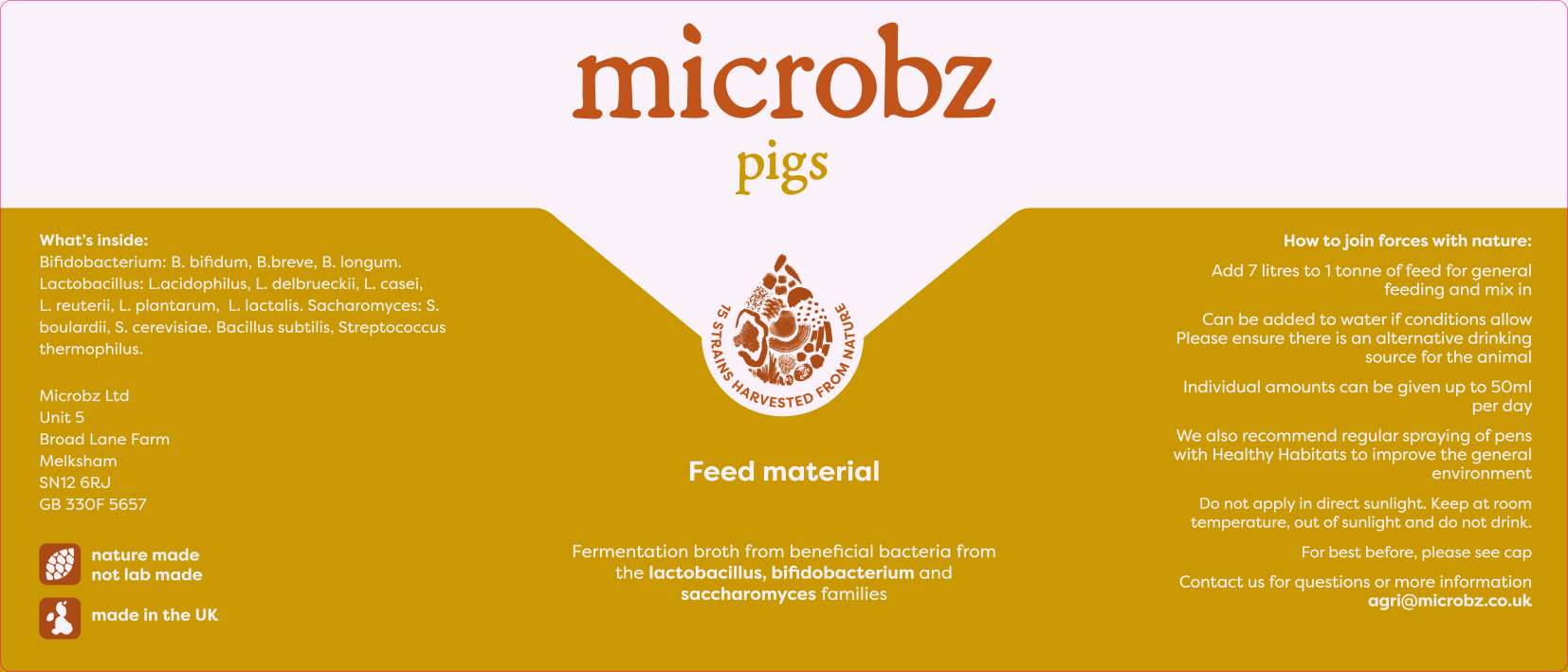 Pig feed material label