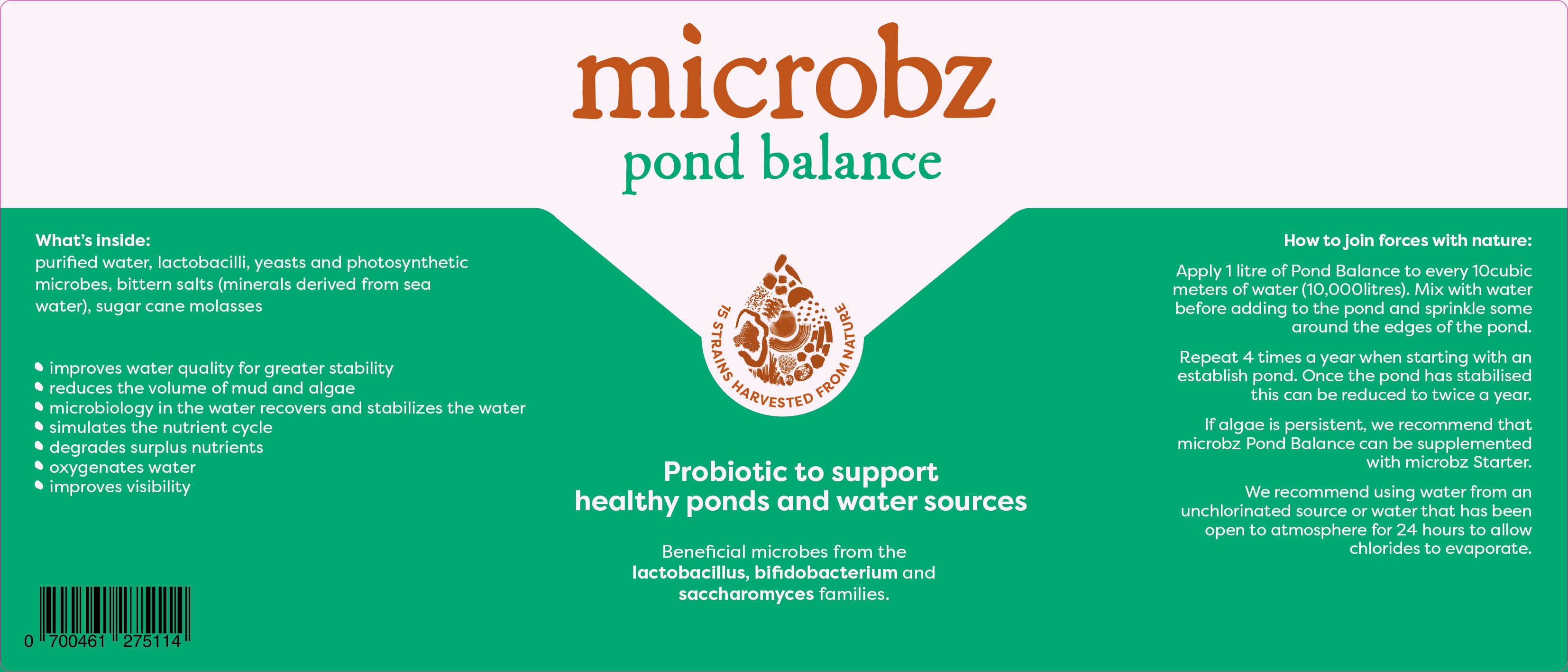 microbz pond balance label