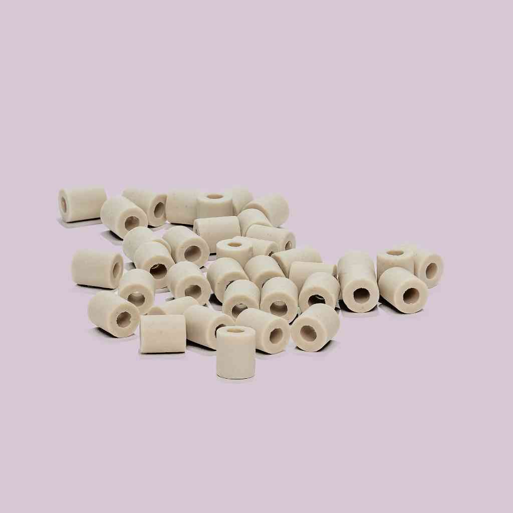 a collection of ceramic beads