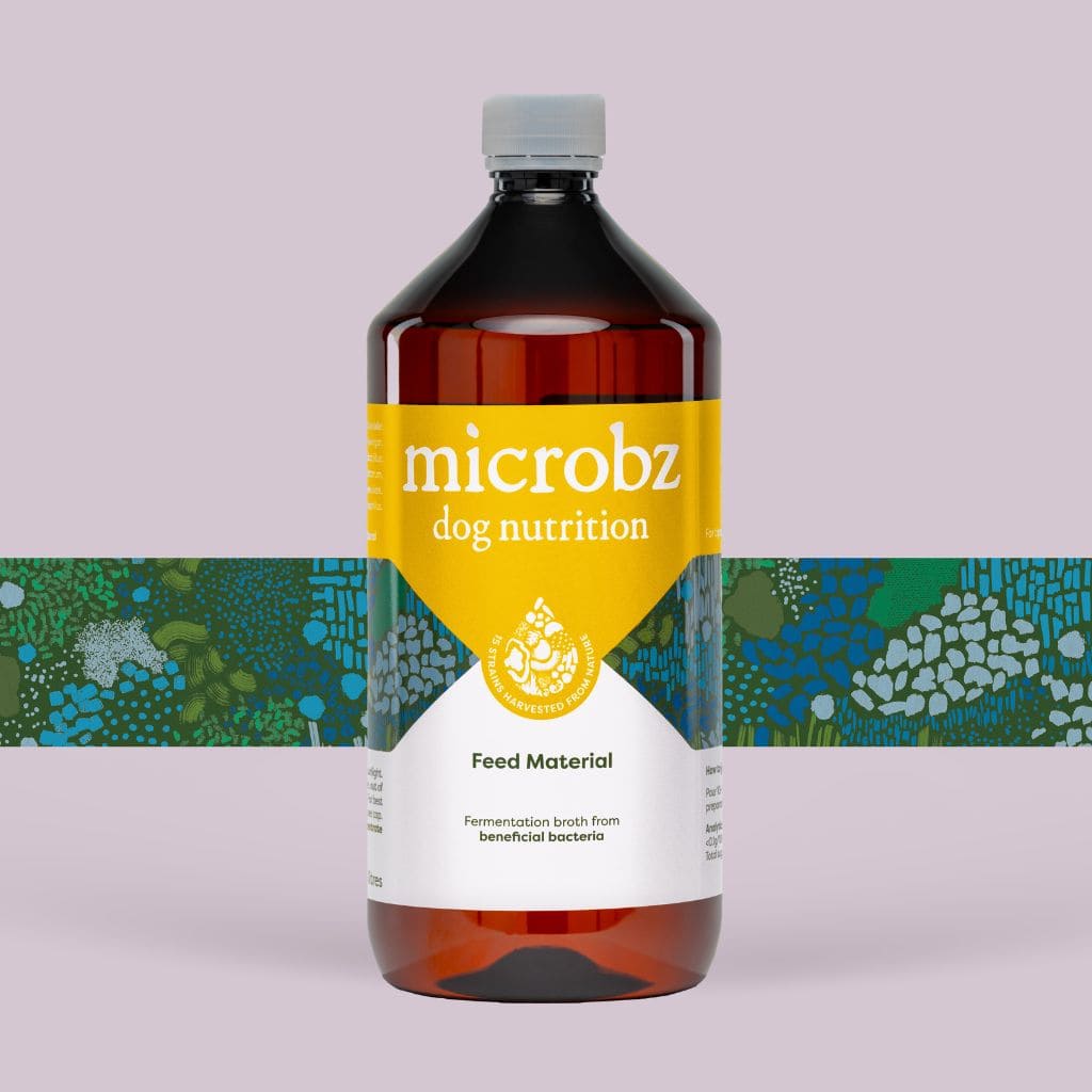 a bottle of dog probiotic liquid form